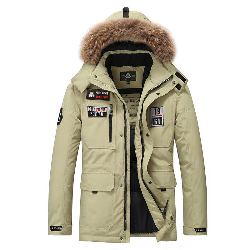 duck down jacket men fur collar Winter – usmusta