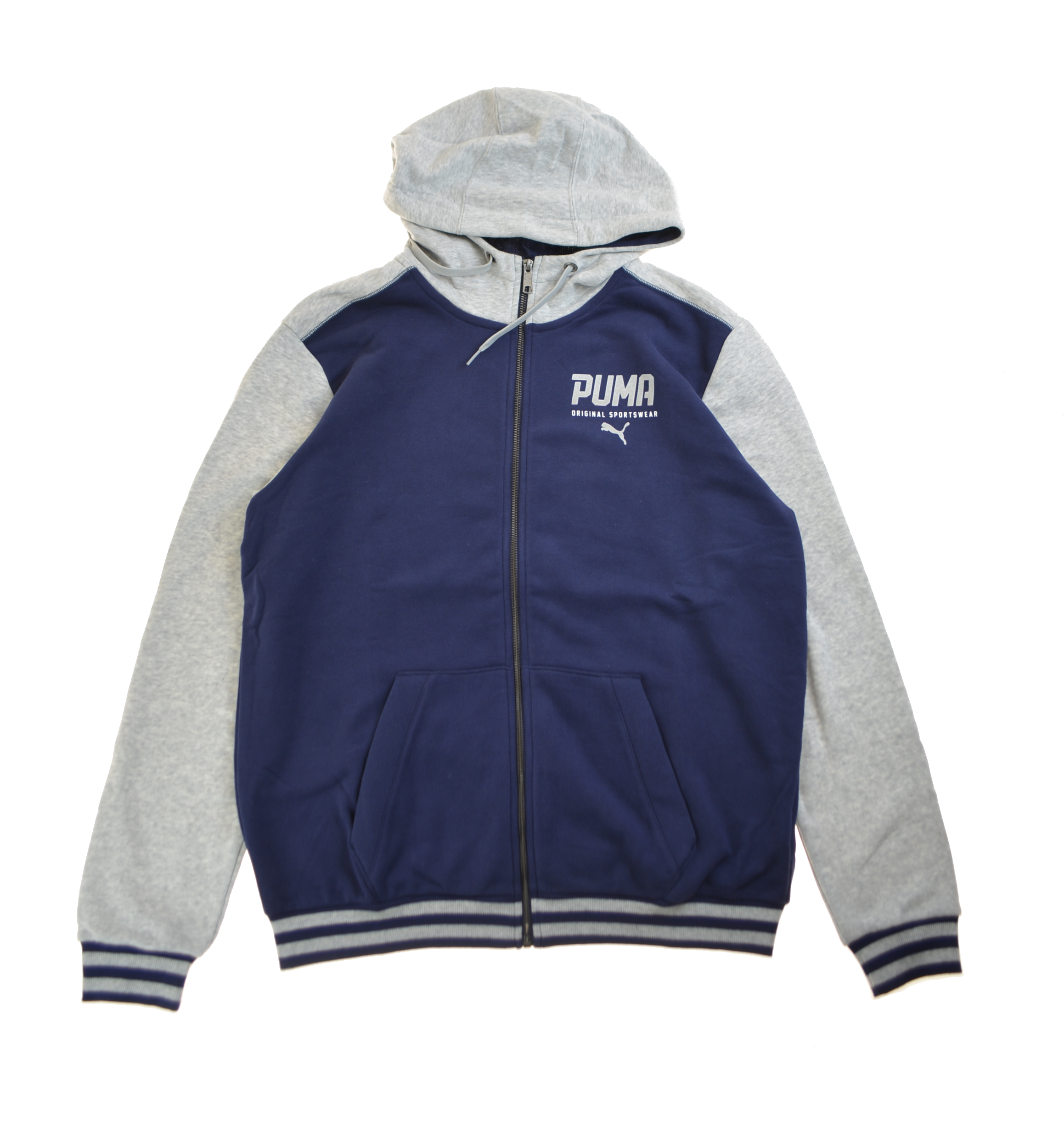 Full Zip Sportswear Hoodie - Navy/Grey 