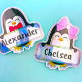 Pickle the Penguin Custom Name Holographic Vinyl Decal Sticker