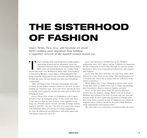 article describing the strong friendship and bond between local small business owners celebrating the sisterhood of fashion.