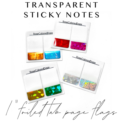 Transparent Sticky Notes - 2 Tab Page Flags – Rose Colored Daze