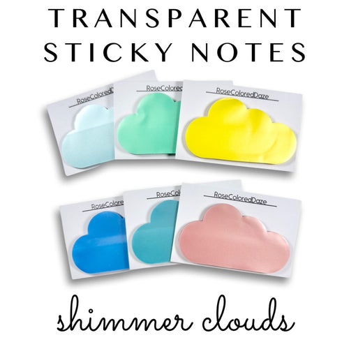 Transparent Sticky Notes - Clear Frost Lined – Rose Colored Daze