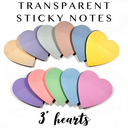 Heart Transparent Sticky Notes