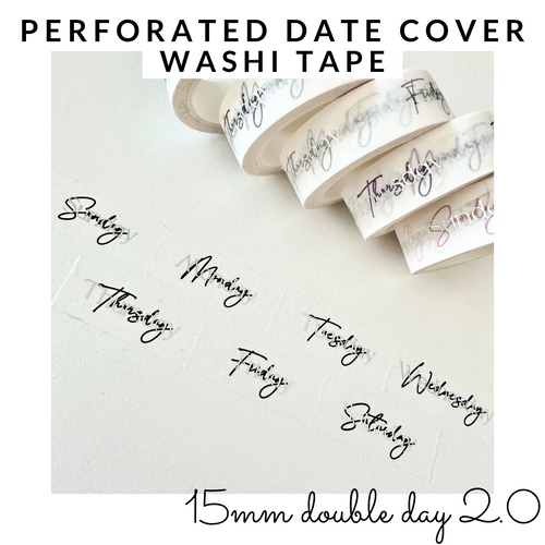 Perforated Date Cover Washi Tape- The Autumn Collection – Rose Colored Daze