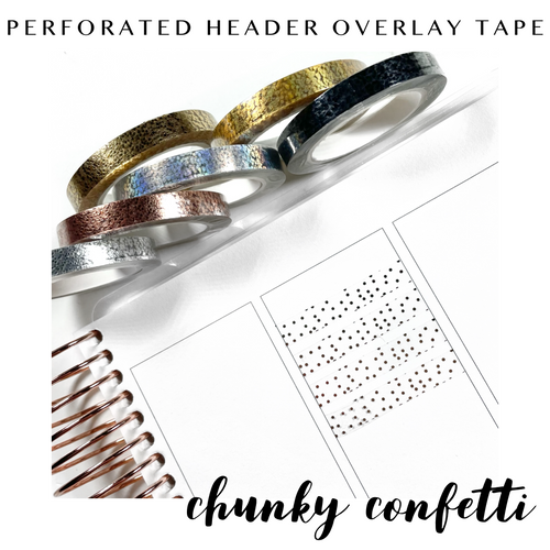 Perforated Full Box Overlay Tape- CHUNKY CONFETTI – Rose Colored Daze