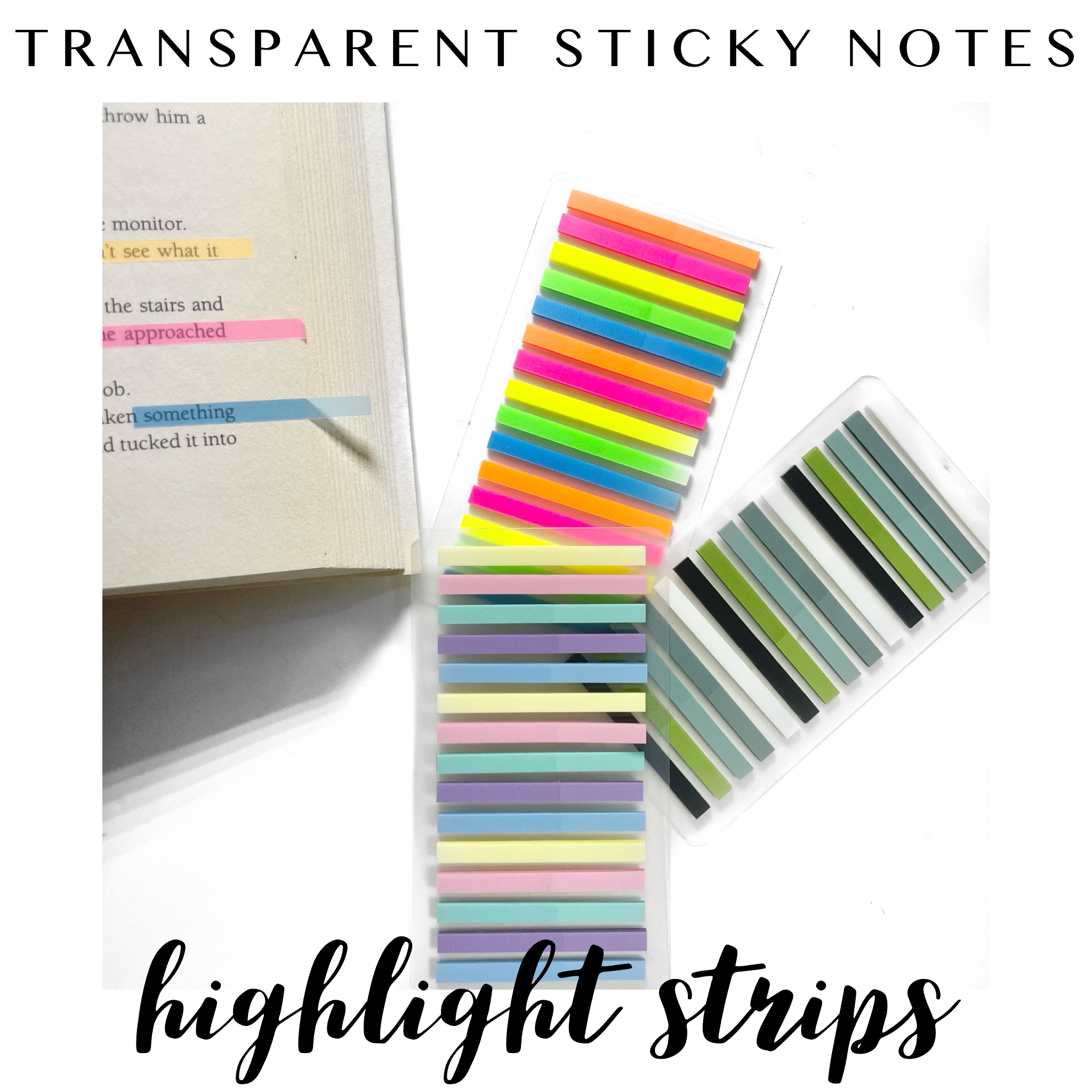 Transparent Sticky Notes HIGHLIGHT STRIPS – Rose Colored Daze