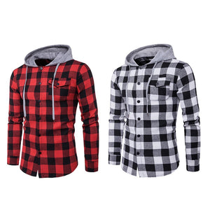 plaid hooded sweatshirt