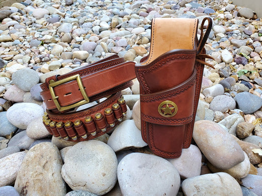 CLASSIC WESTERN GUN BELT - The Sheriff Ranger – Hellhound Leather Co