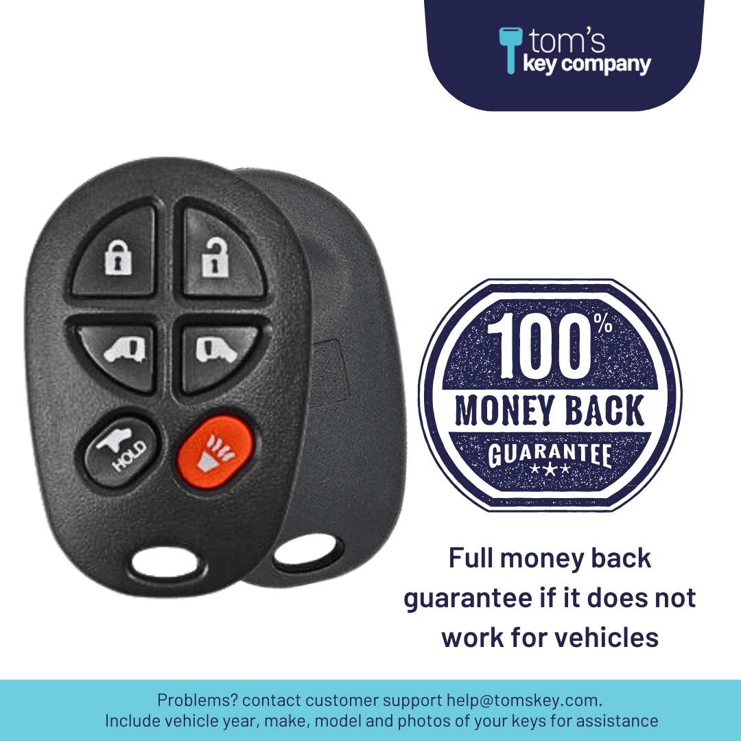 6 button keyless entry remote car key fob for toyota sienna vans gq43vt20t 6b tom s key company 3 31916841992445