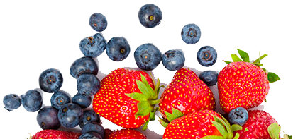 strawberries, blueberries, fruits 
