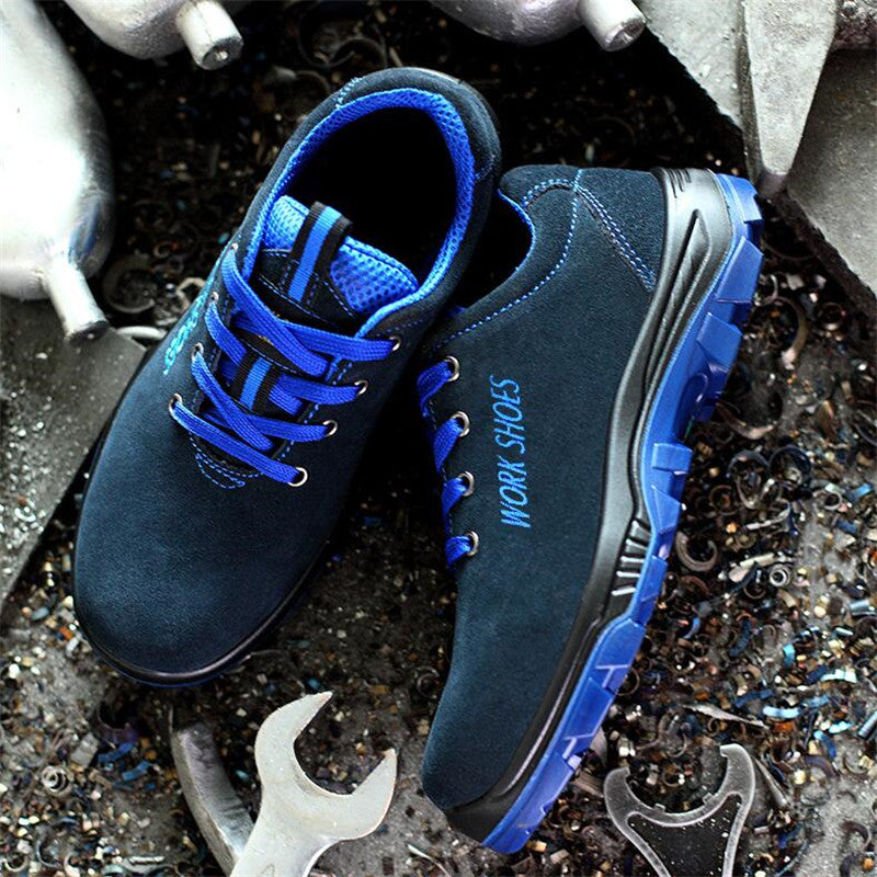 blue work shoes