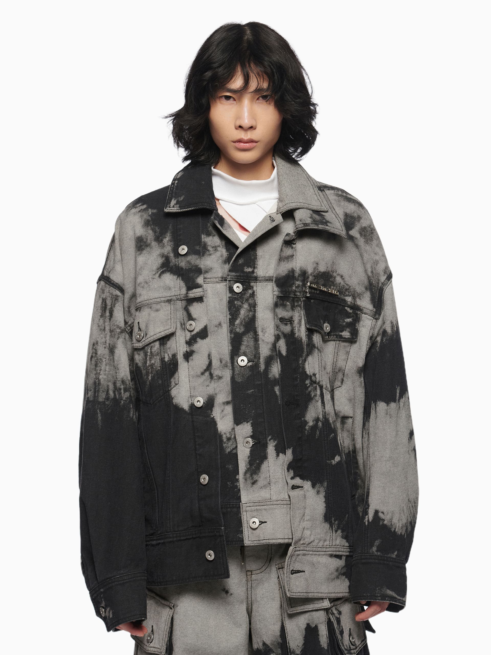 feng chen wang 20aw tie dye denim jacket-