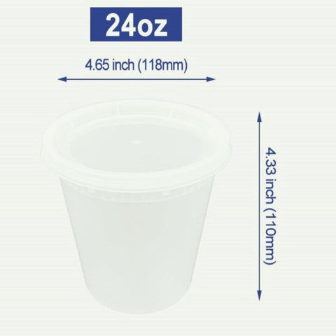 Deli Food Containers with Lids - (48 Sets) 24 - 32 Oz Quart Size & 24 –  JoyServe