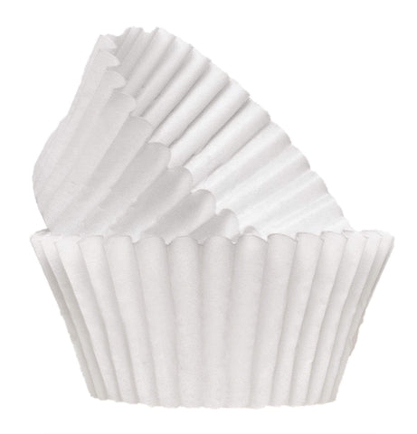 White Fluted Jumbo Baking Cup 2 1/4 x 1 7/8 - 10000/Case