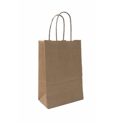 BROWN Large Paper Bags with Twisted Handles -NINA-18x7x18
