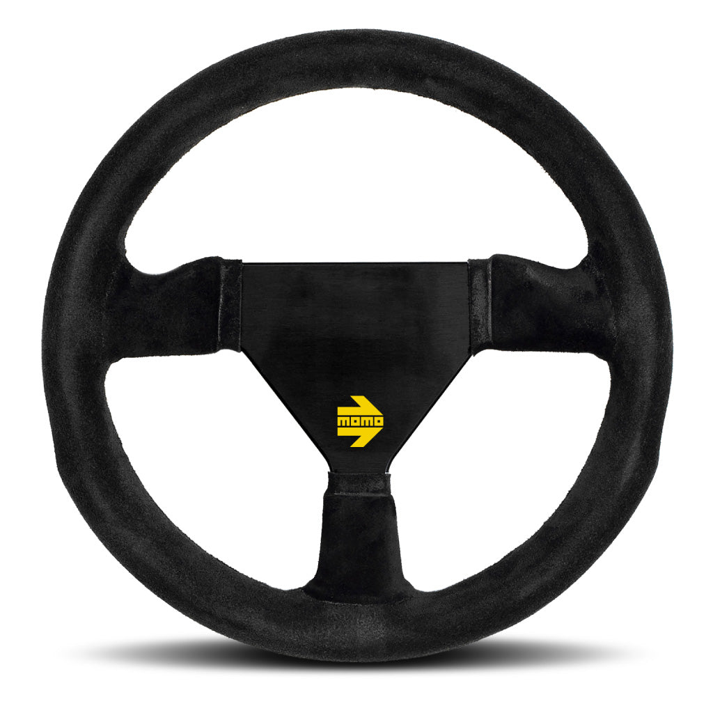 MOMO Mod. 12 Steering Wheel - Black Suede Black Spokes 260mm