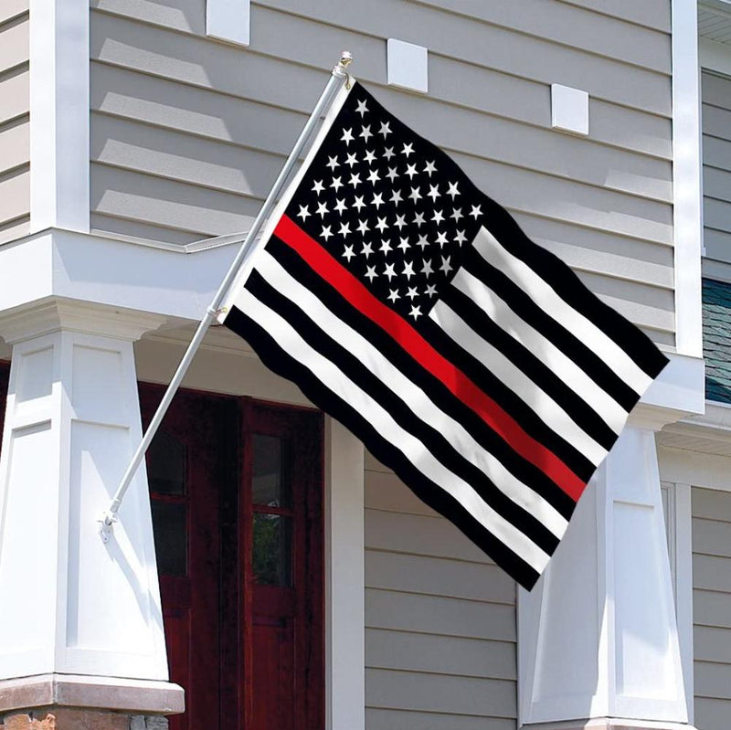 THIN RED LINE FLAG - QUALITY EMBROIDERED STARS - 3x5 FT
