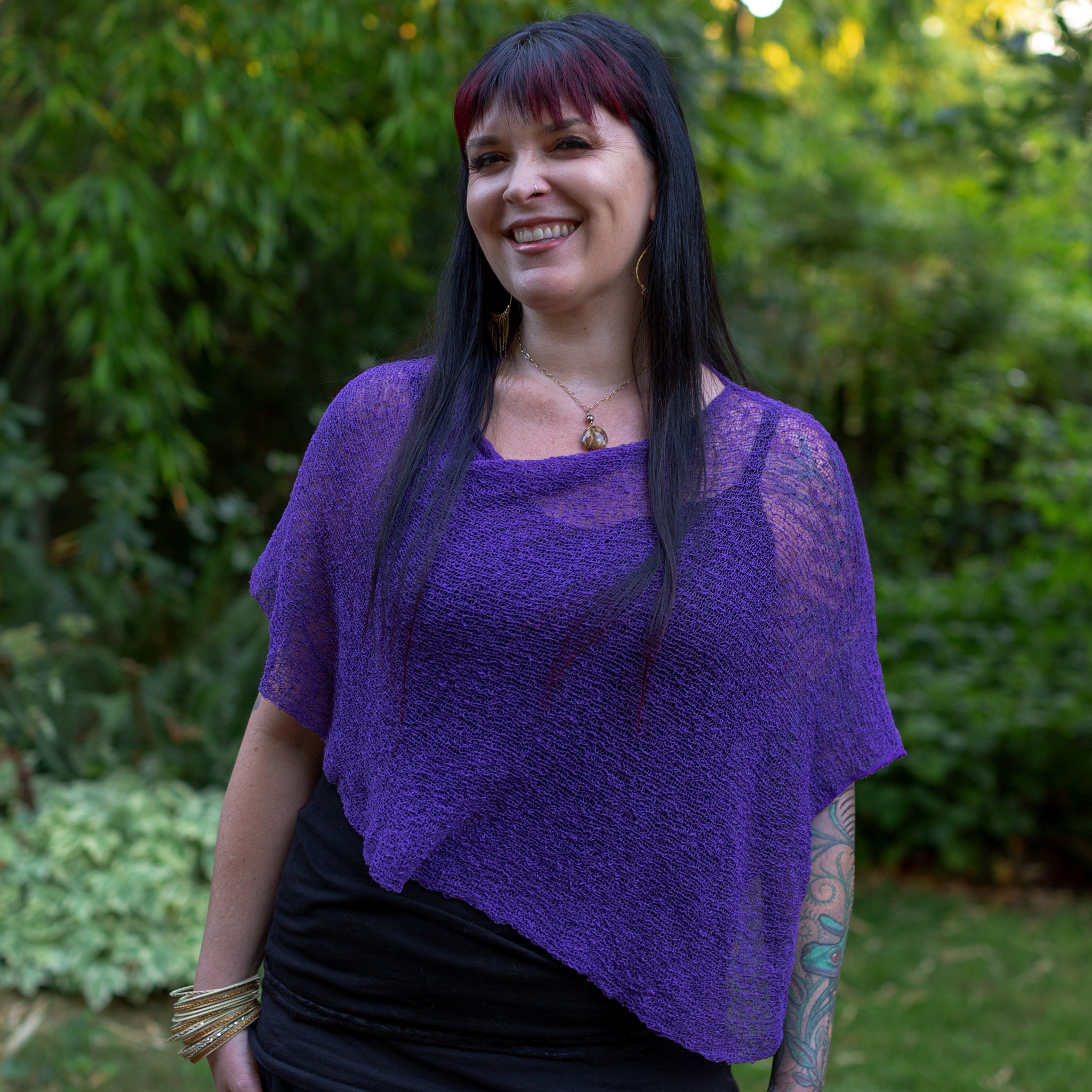 Lightweight Sheer Sweater Poncho