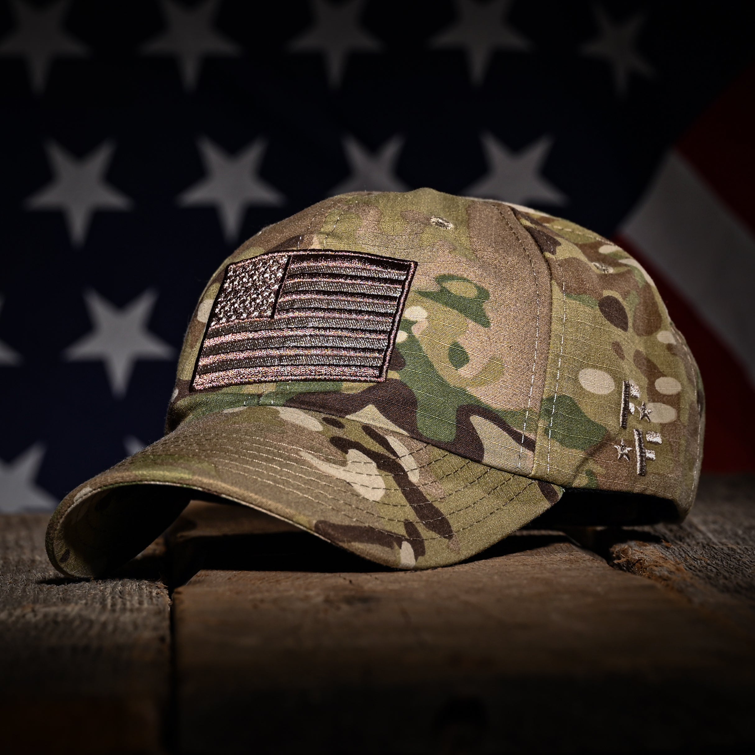 Freedom Fatigues Multicam Ripstop American Flag Range Hats, Multicam Made in USA