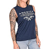 USA Made Women's Unalienable Rights Midnight Navy Muscle Tank 