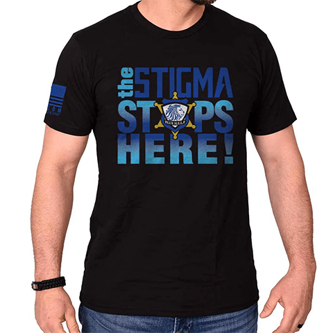 Stigma Stops Here Blue Help T-shirt
