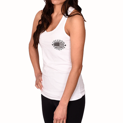 Women's Freedom Logo Racer Tank White