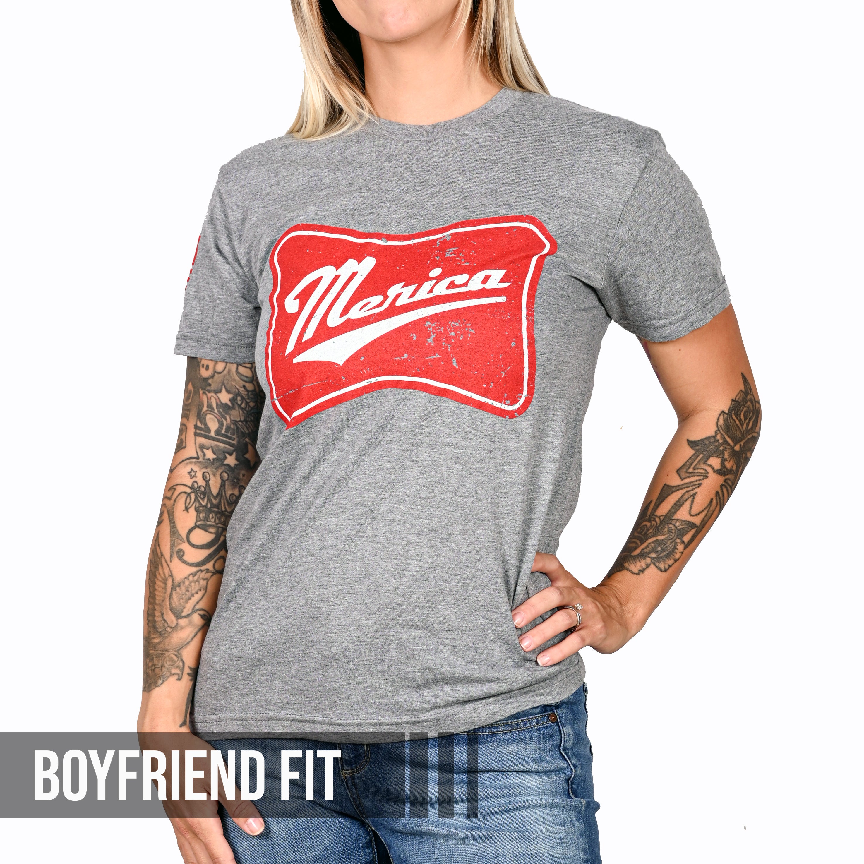 Women's Grateful Patriot Boyfriend Fit T-Shirt - Vintage Black