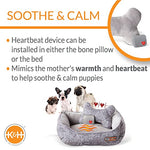 Mother's Heartbeat Heated Dog Bed with Bone Pillow Puppy Toy Gray 11 X 13 Inches