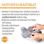 Mother's Heartbeat Heated Dog Bed with Bone Pillow Puppy Toy Gray 11 X 13 Inches