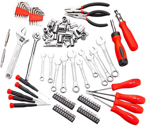 Cartman 123Piece Tool Set Ratchet Wrench with Sockets Kit Set in Storage Case