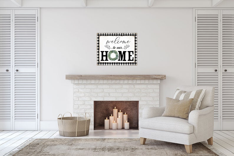 20x16 Welcome to Our Home Farmhouse Wall Art Canvas Print