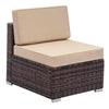 1 Piece Beige Patio Wicker Rattan Sectional Armless Chair Sofa Cushion