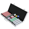 500PCS Chips Poker Dice Chip Texas Blackjack Cards Game Aluminum Case Portable