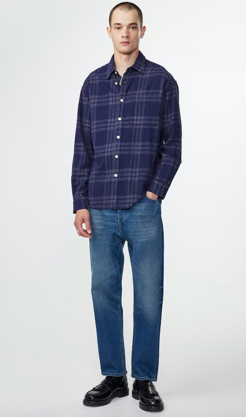 Freddy 5292 Flannel Overshirt - Navy Check | NN07 - Q. Contrary