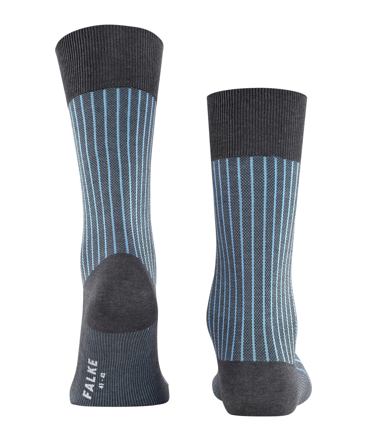 Oxford Striped Men's Sock - Grey & Light Blue Falke - Q. Contrary