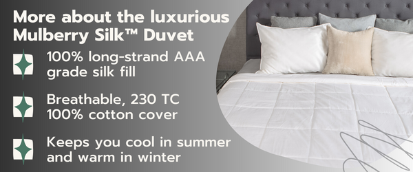 Mulberry Silk Duvet Product Description Infographic