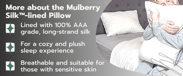 Mulberry Silk Lined Pillow Inforgraphic