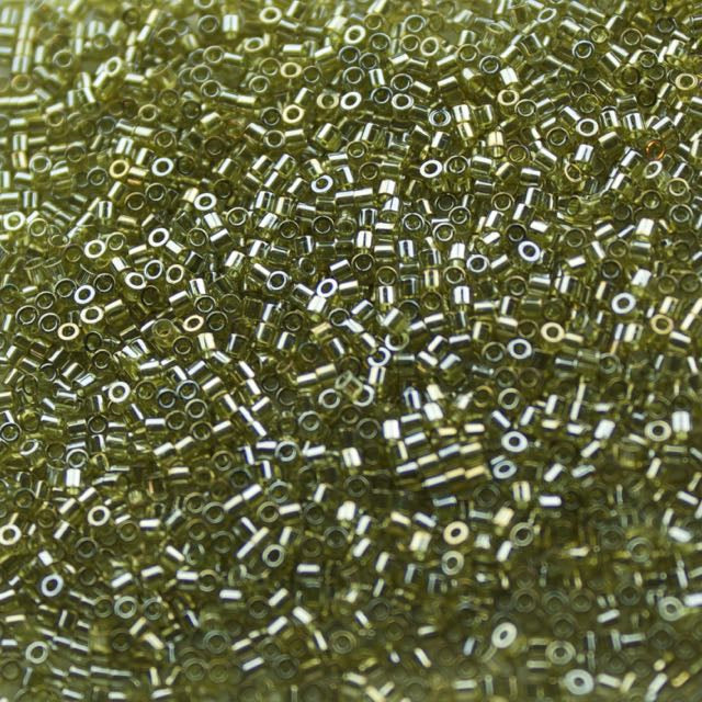 15/0 Miyuki DELICA Beads - Transparent Golden Olive Luster