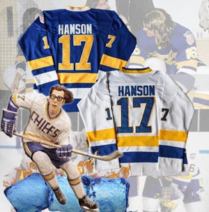 Hanson Brothers Jersey, Charlestown Chiefs 16,17,18 Slap Shot Ice Hockey  Movie Jersey 