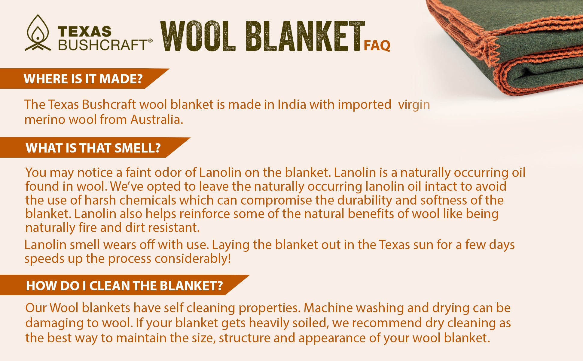 Texas Bushcraft Wool Blanket