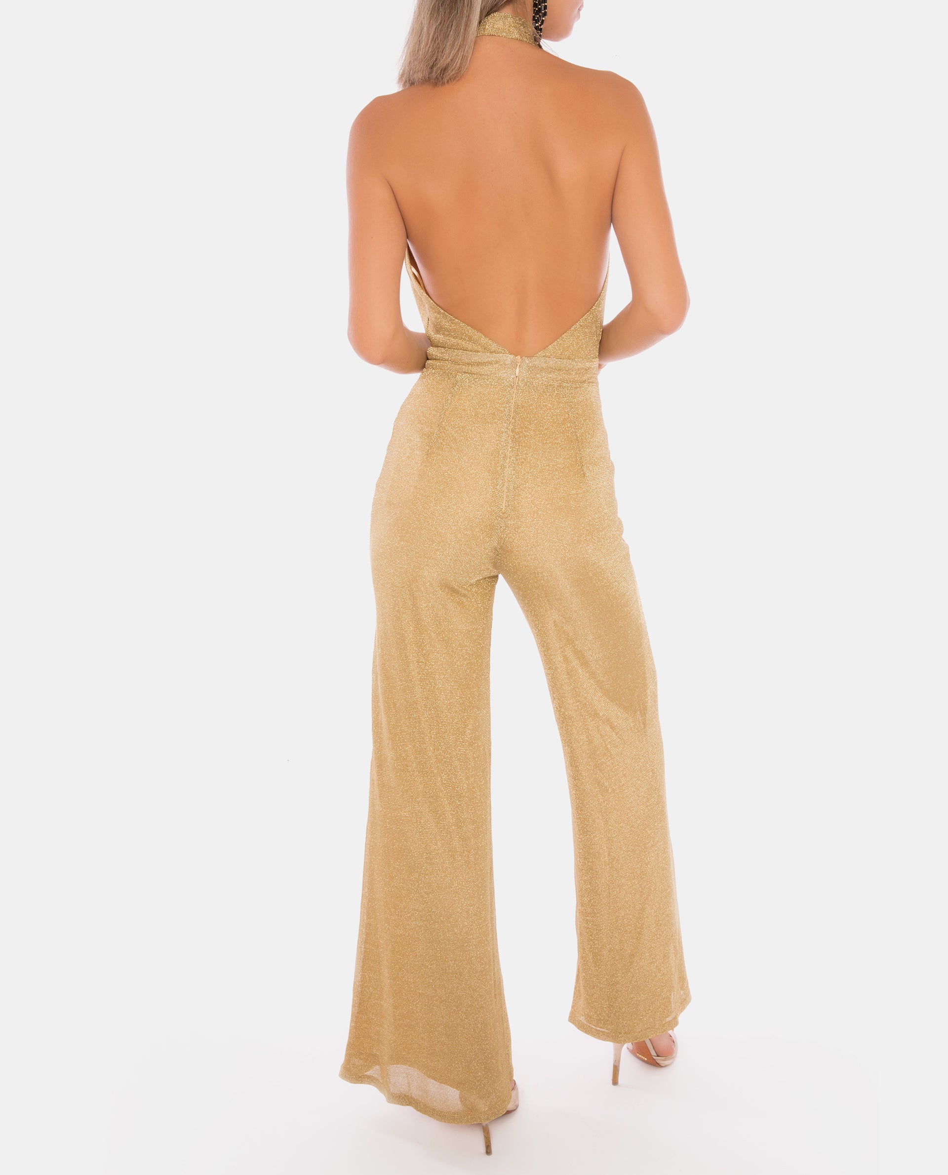 misha collection gold jumpsuit