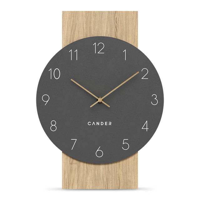 Cander Berlin MNU 2630 R Lautlose MDF-Wanduhr Anthrazit