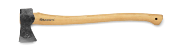 A wooden forest axe