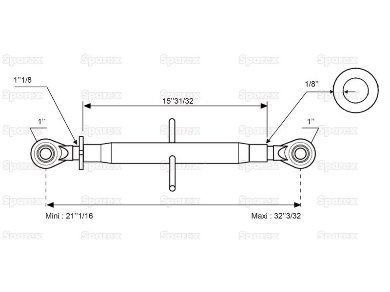 Top Link Standard Duty (Cat.2/2) Ball and Ball, Min. Length 535mm ( S