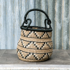 Zig Zag Woven Storage Basket 