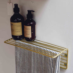 Hubsch interiors metal wall shelf brass