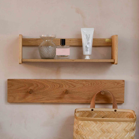 oak wood Hubsch coat hook shelf