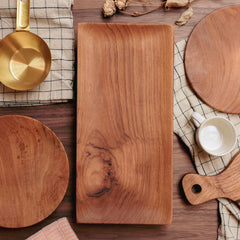 Original home teak medium wooden tray reclaimed Mon Pote