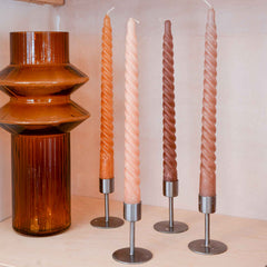 A la brand set of four spiral candles in earth colours
