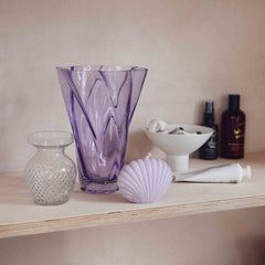 purple glass fluted vase Hubsch Mon Pote